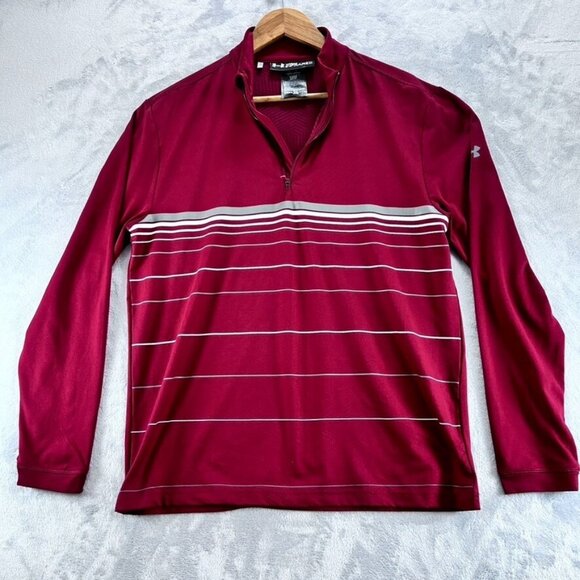 Under Armour Pullover Men's MD/M Maroon Infrared Coldgear 1/4 Zip Embroidered - Picture 1 of 8